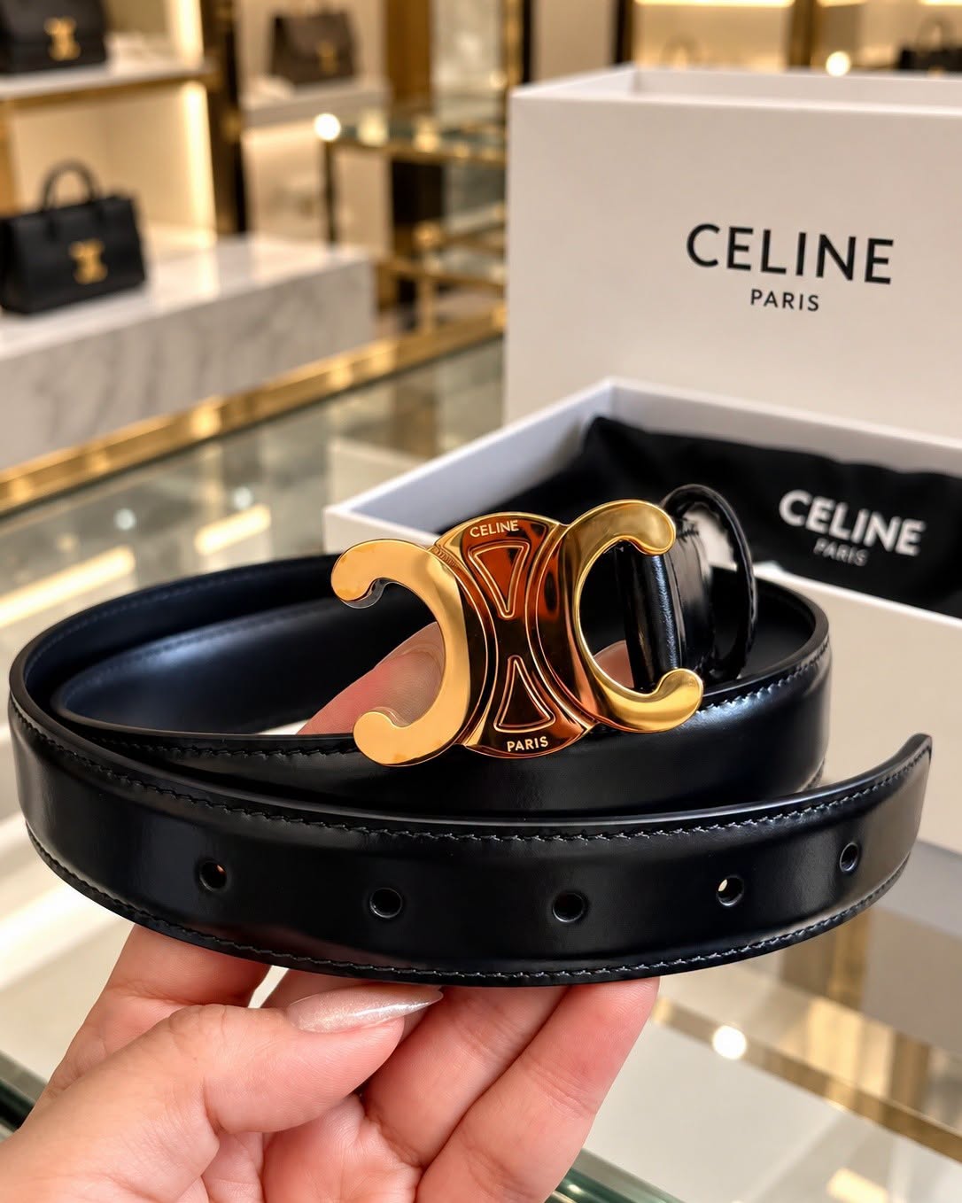 Celine Belt Black Size 80