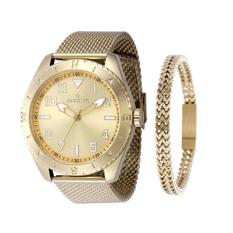 Invicta Specialty Men's Watch - 45mm, Gold With Bracelet Set