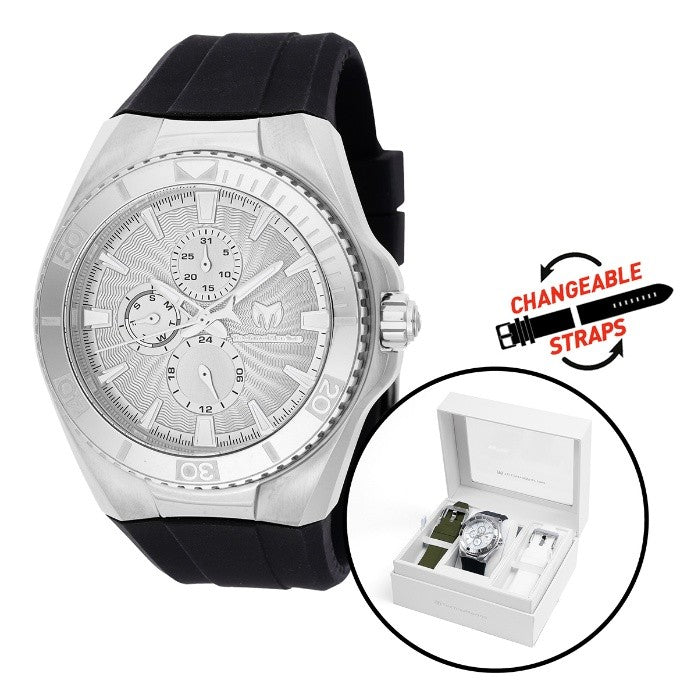 TechnoMarine Cruise California Men's Watch - 45mm, Black, White, Green with Interchangeable Strap