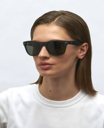 RAY-BAN Wayfarer Folding - Matte Black Classic Green Classic G-15 Unisex Sunglasses