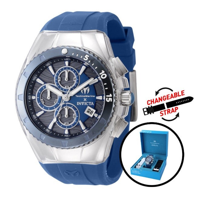 TechnoMarine X Invicta Five Elements WATER Men's Watch with 3 Interchangeable Straps - 44.5mm