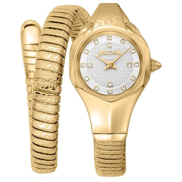Just Cavalli Snake Quartz Silver Dial Women's Watch