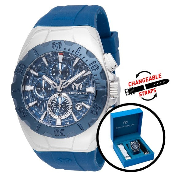 TechnoMarine Cruise Original Men's Watch - 44mm, Blue, White, Black