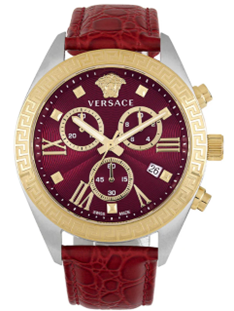 Versace Greca Chrono Quartz Red Dial Women's Watch