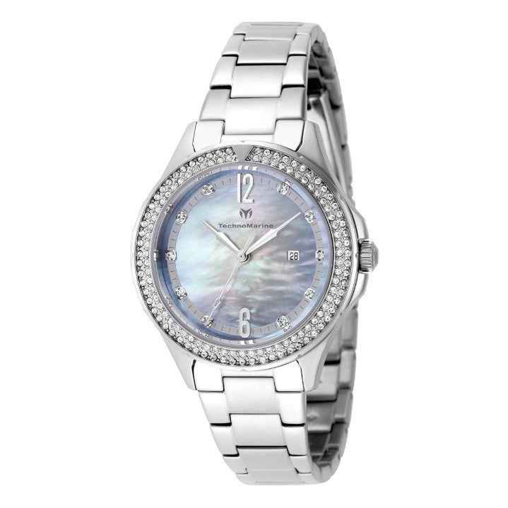 TechnoMarine Luna Tides Women's Watch w/ Mother of Pearl Dial - 33mm, Steel