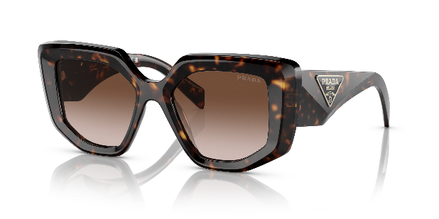 Prada Brown Gradient Irregular Ladies Sunglasses