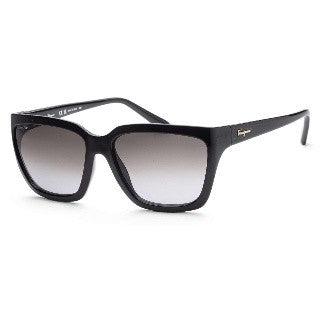Ferragamo Women's Black Rectangular Sunglasses