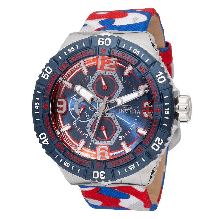 Invicta Coalition Forces Men's Watch - 49mm, Camouflage, Red, Blue