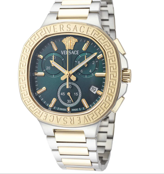 Versace V-Chrono Quartz Green Dial Unisex Watch