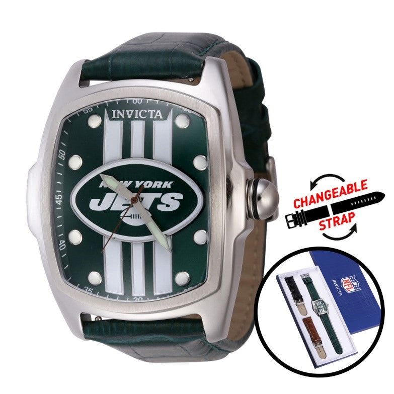Invicta NFL New York Jets Men's Watch - 47mm, Green with Interchangeable Strap