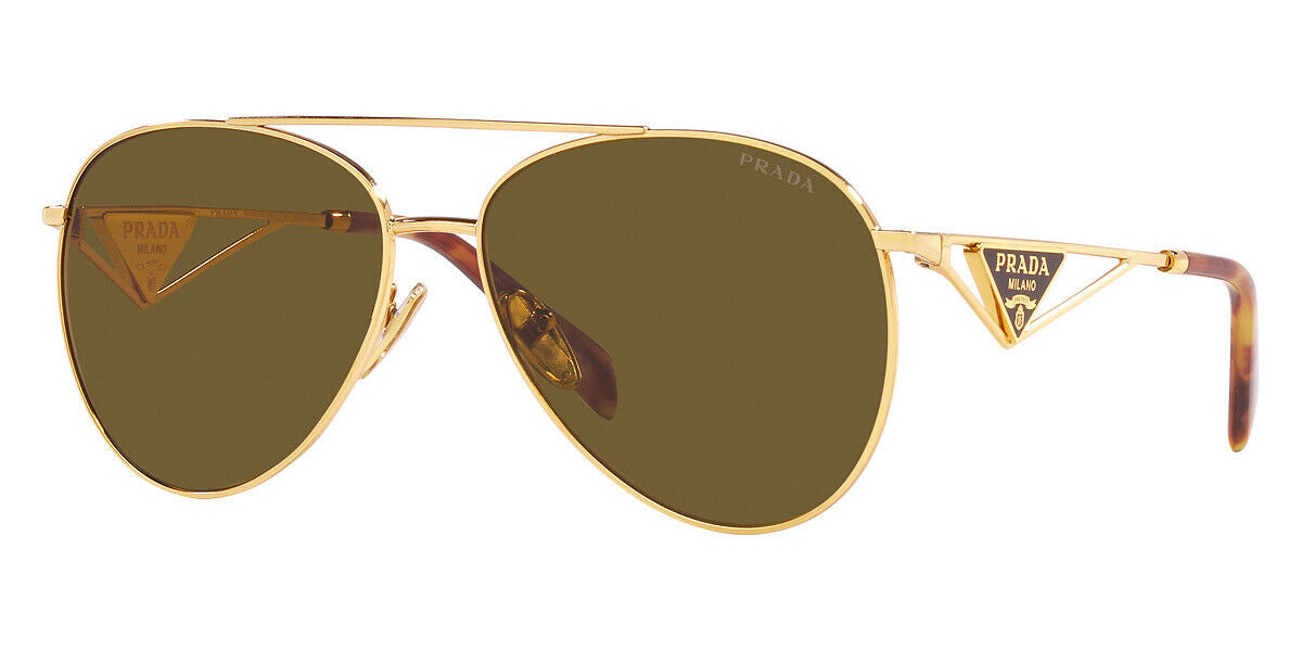 PRADA Dark Brown Pilot Ladies Sunglasses