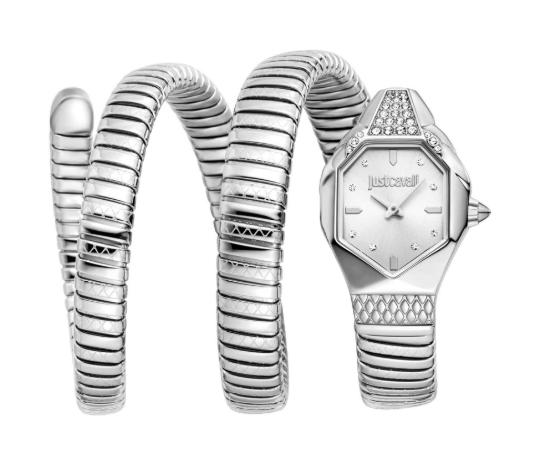 Just Cavalli Snake Quartz Silver Dial Women's Watch