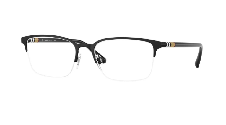 Burberry Unisex Black Rectangular Eyeglasses
