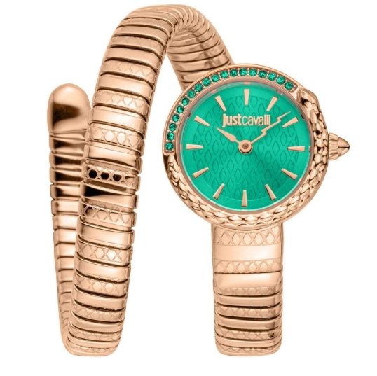 Just Cavalli Snake Quartz Green Dial Women's Watch