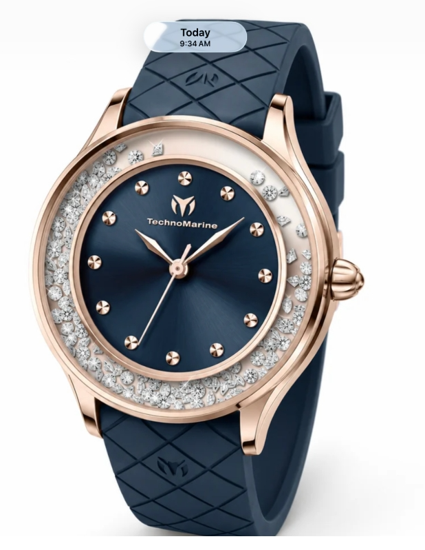 TechnoMarine Brillantezza Del Mare Women's Watch - 34mm, Navy Blue
