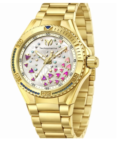 TechnoMarine Cruise Dream Unisex Watch w/ Mother of Pearl Dial - 40mm. Gold