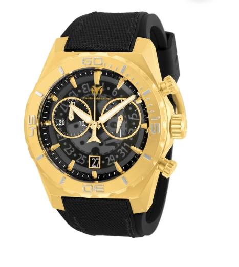 TechnoMarine Reef Shark Swiss Ronda Z50 Caliber Men's Watch - 48mm, Black