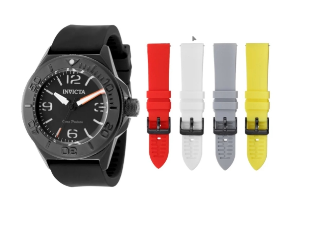 Invicta OCEAN PREDATOR Men's Watch - 43mm, Yellow, Red, White, Grey, Black with Interchangeable Strap