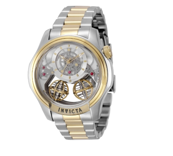 Invicta Specialty Twin-Axis Men's Watch w/ Skeleton Dial - 46mm. Gold. Steel