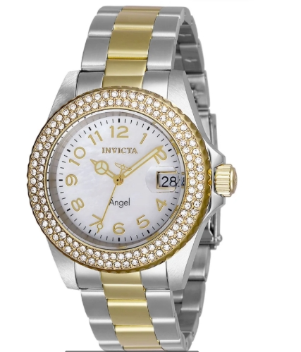 Invicta Angel Swiss Ronda 515 Caliber Women's Watch w/ Mother of Pearl Dial - 40mm, Steel, Gold