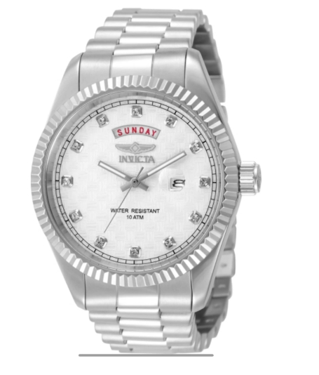 Invicta Diamond Specialty 43mm Silver Dial Men's Quartz Watch