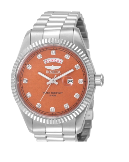 Invicta Diamond Specialty 43mm Orange Dial Men's Quartz Watch