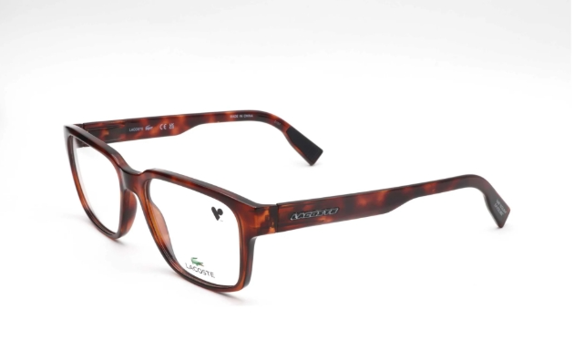 PRE ORDER: Lacoste Men's Brown Rectangular Eyeglasses fit M/L