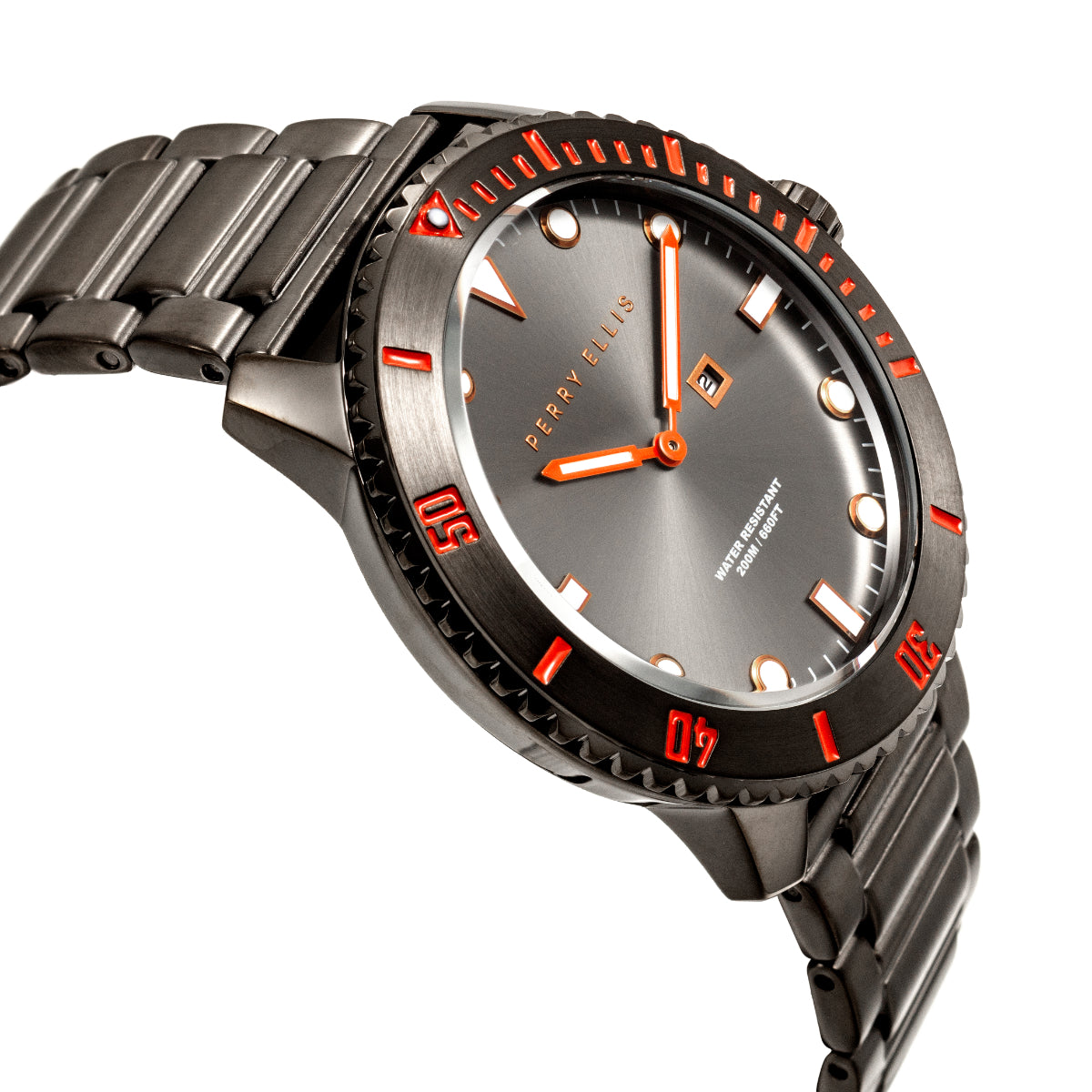 Perry Ellis Deep Diver Men's Watch 46mm, Gunmetal