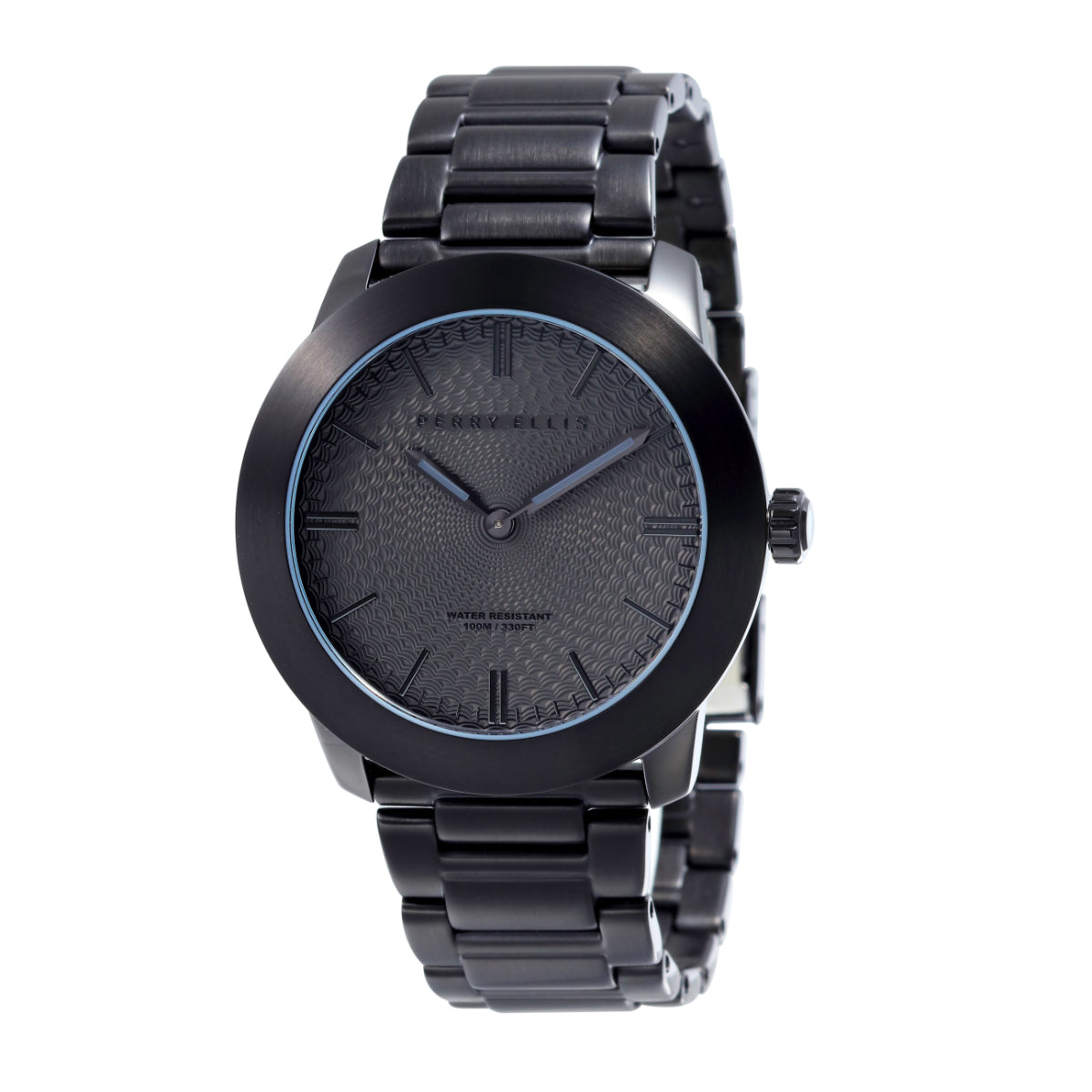 Perry Ellis Unisex Slim Line Men's  - 42mm, Black