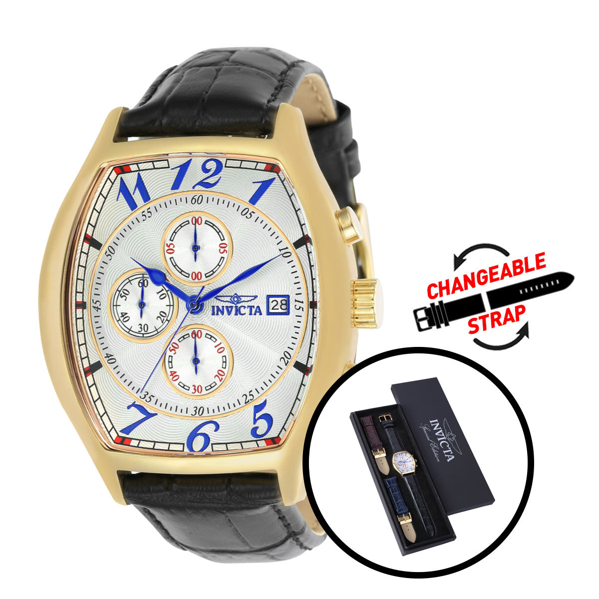 Invicta Specialty Men's Watch - 43mm, Black with Interchangeable Strap