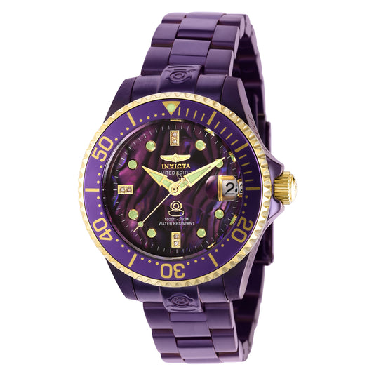 Invicta Pro Diver 0.03 Carat Diamond Automatic Women's Watch w/ Abalone Dial - 38mm, P