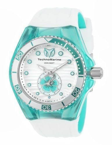 TECHNOMARINE   White Waves Dial White Rubber Ladies Watch