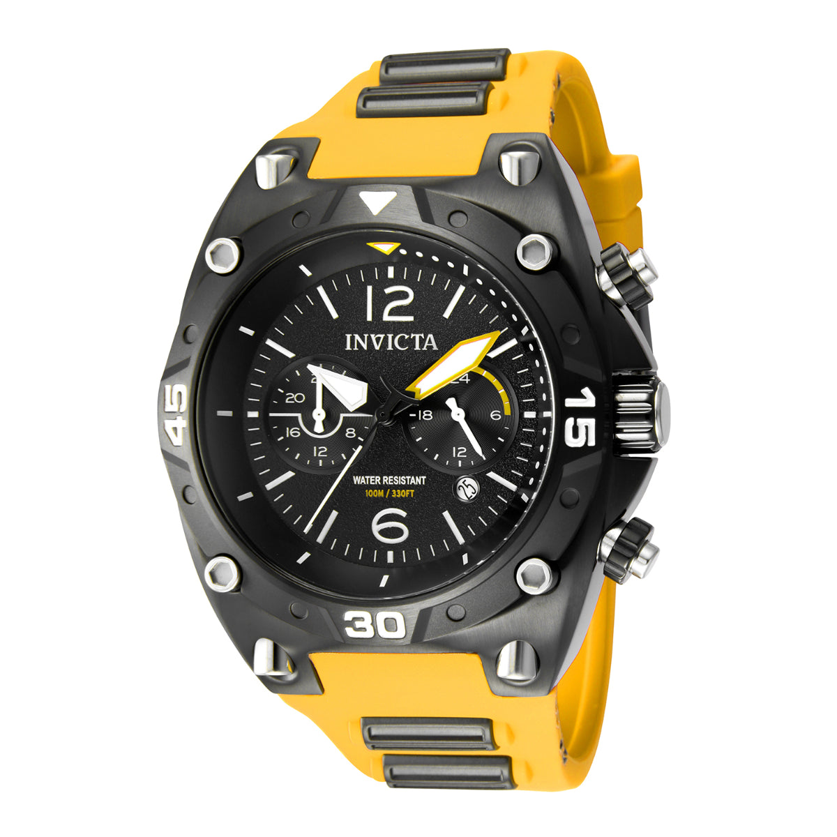 Invicta Aviator Men's Watch - 50mm, Black, Yellow