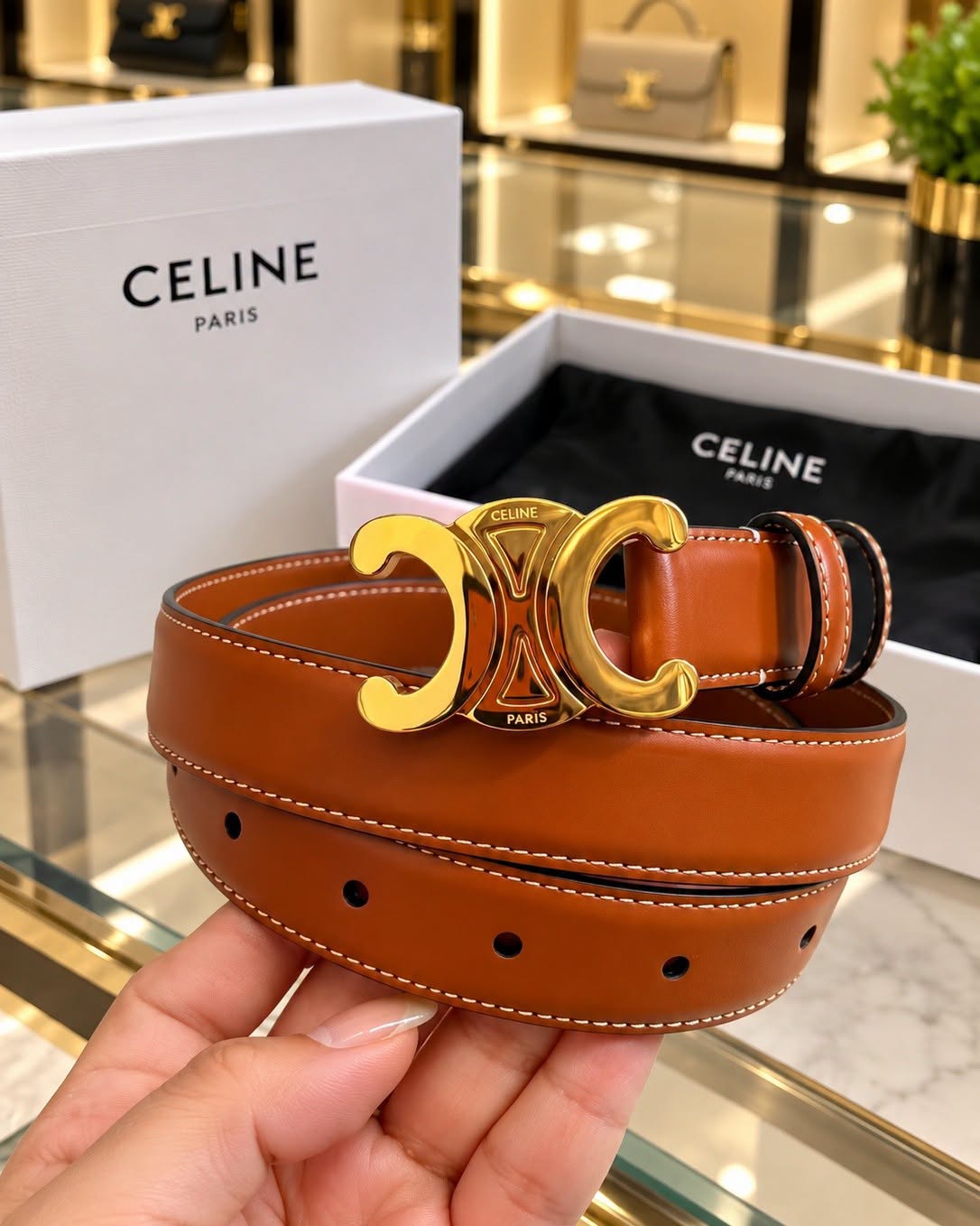 Celine Belt Brown Size 75