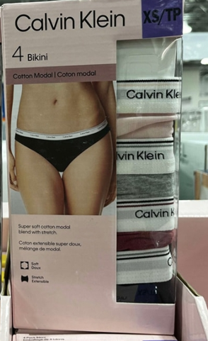 Calvin Klein Women’s Bikini, gray/pink Size Small