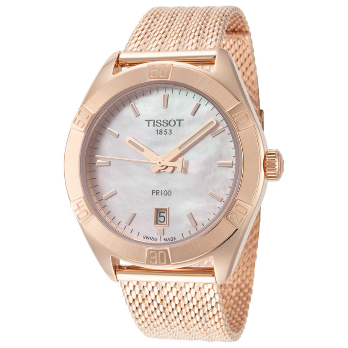 Tissot Women's PR 100 38mm Quartz Pink Mother-of-Pearl Dial Women's Watch