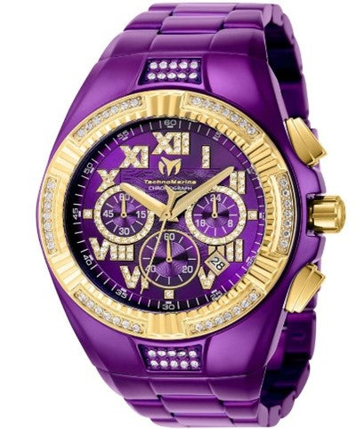 Technomarine Cruise Chronograph Quartz Crystal Purple Dial Men's Watch