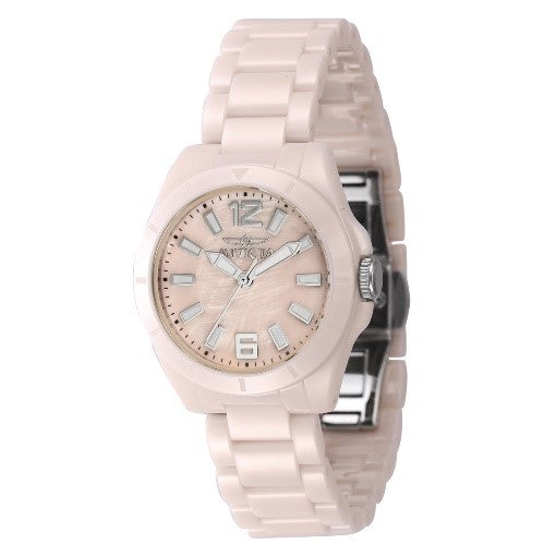 Invicta Scratch-Resistant Solid Ceramic Women's Watch w/ Mother of Pearl Dial - 32mm, Light Pink