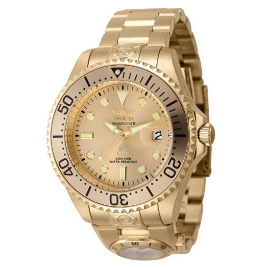 Invicta Dual Time Grand Diver Automatic Men's Watch - 47mm, Gold