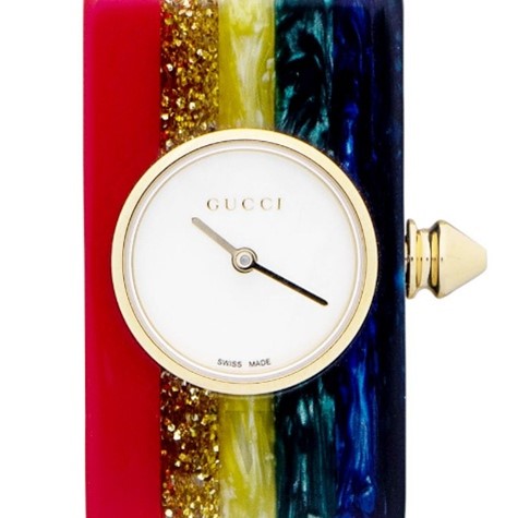 Gucci Plexiglas Ladies Studded Bangle Watch