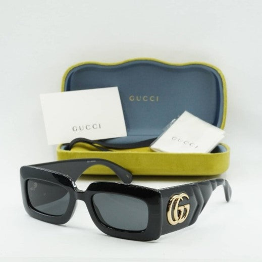 Gucci Gray Rectangular Ladies Sunglasses