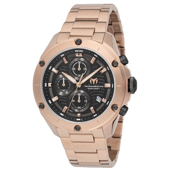 TechnoMarine Oceanico Quartz Black Dial Men's Watch 44mm