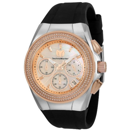 TechnoMarine Cruise Diva Women's Watch w/ Mother of Pearl Dial - 40mm, Black