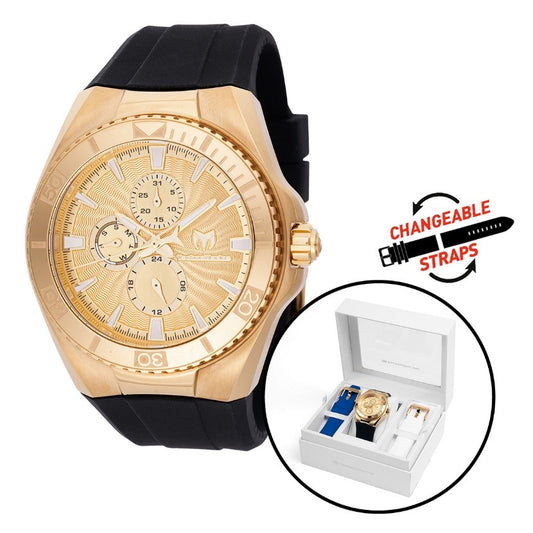 TechnoMarine Cruise California Men's Watch - 45mm, Black, White, Blue with Interchangeable Strap