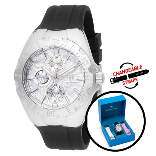 TechnoMarine Cruise Original Unisex Watch - 40mm, Black, White, Pink with Interchangeable Strap