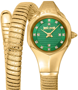Just Cavalli Snake Quartz Dark Green Dial Women's Watch