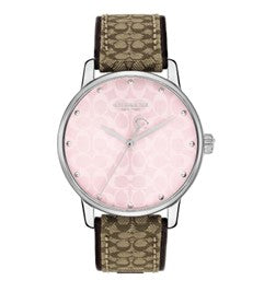 Coach Grand Quartz Pink Dial Ladies Watch