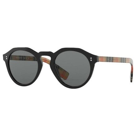 Burberry Men's Black Round Sunglasses