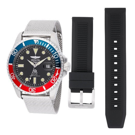 Invicta Pro Diver Men's Watch - 42mm, Black, Steel with Interchangeable Strap