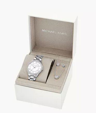 Michael Kors Women's Lauryn 33mm Watch and Necklace